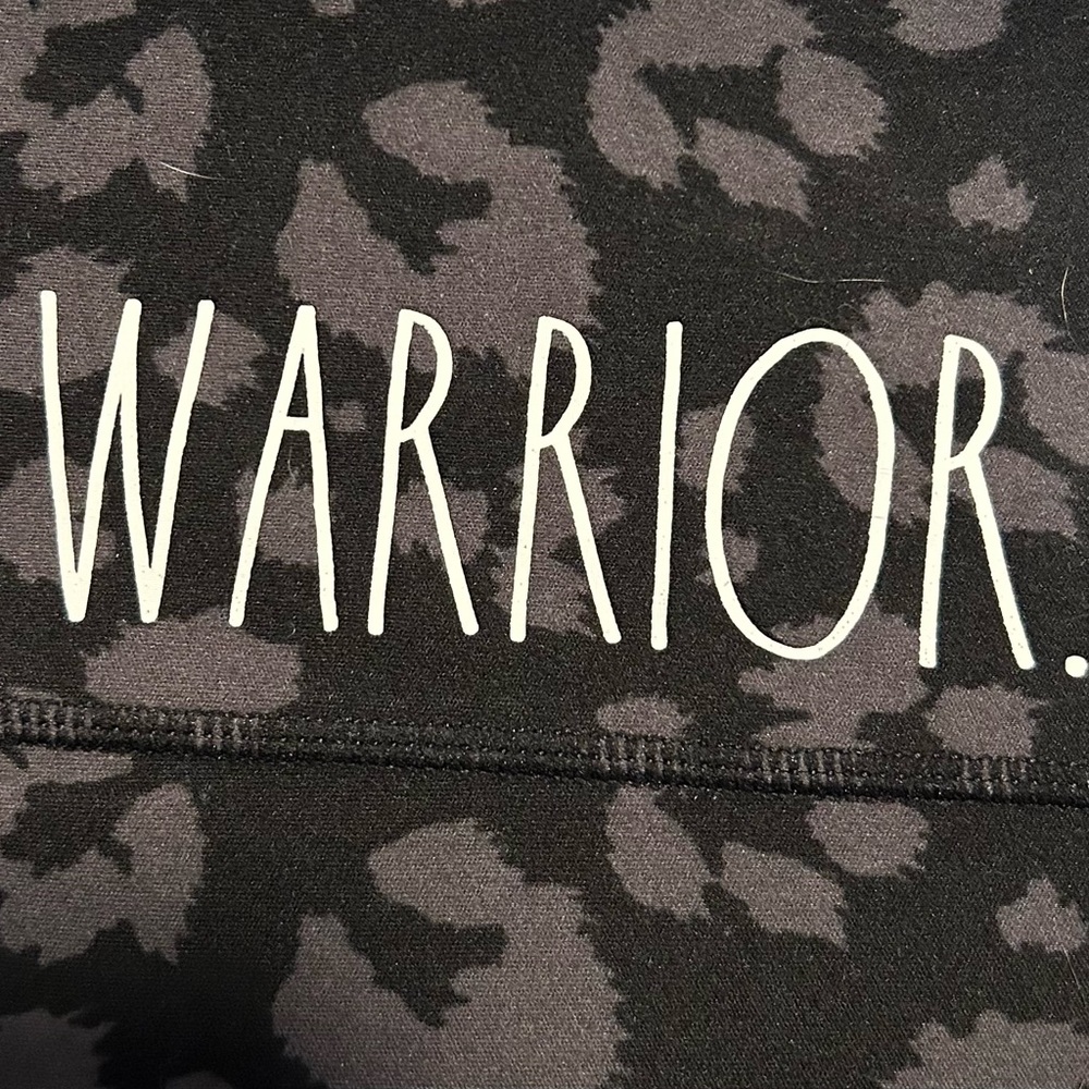 Rae Dunn Athletic leggings black grey animal print warrior Womens SZ Medium
